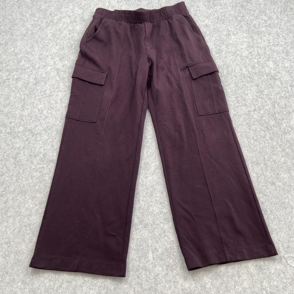 Old Navy Active Dynamic Fleece Pants Womens Large (31x28) Purple Wide Leg Cargo